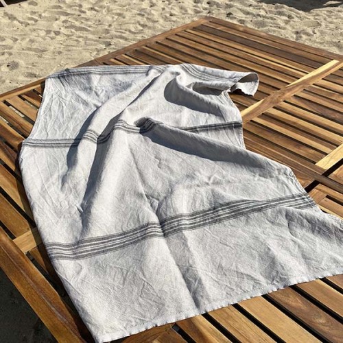 Ленена кърпа за плаж  100% омекотен естествен лен